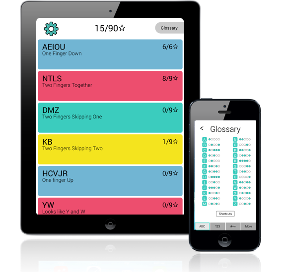 An image of the TapGenius learning app on iPhone and iPad. TapGenius teaches you to Tap in just 90 minutes.