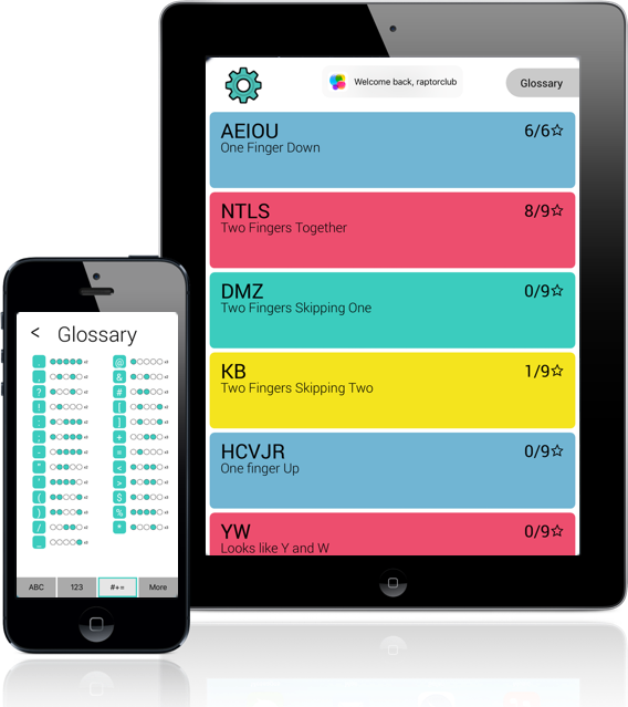 An image of the TapGenius learning app on iPhone and iPad. TapGenius teaches you to Tap in just 90 minutes.